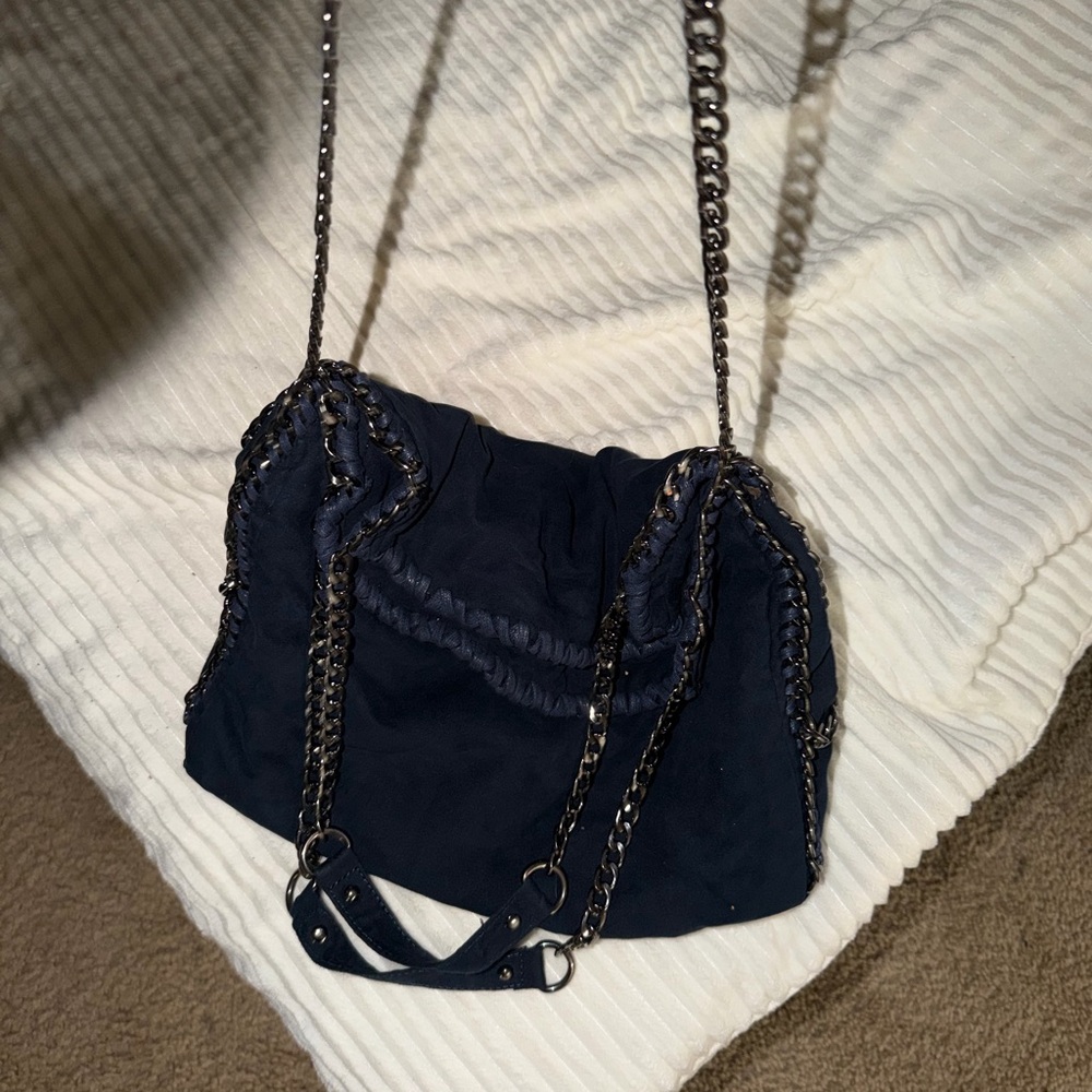 Steve Madden Elegant braided Navy Chain Strap Women's shoulder Bag stylish cute
